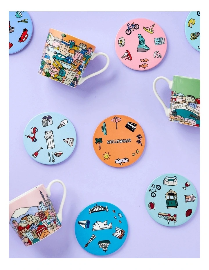 Megan McKean Cities Ceramic Round Coaster 10.5cm Hong Kong image 2