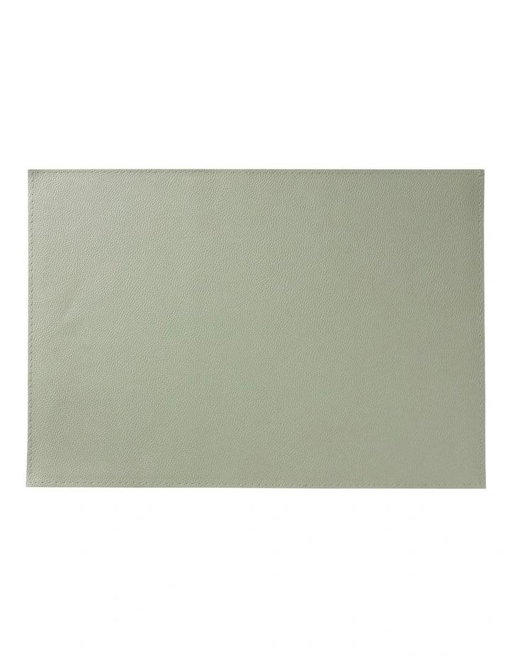 Table Accents Leather Look Cowhide Placemat 43x30cm in Sage image 1