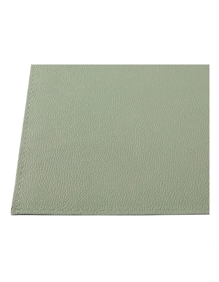 Table Accents Leather Look Cowhide Placemat 43x30cm in Sage image 4