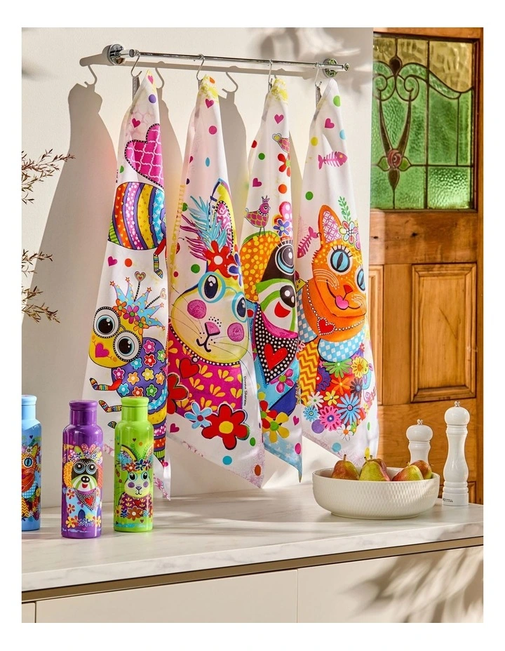 Donna Sharam Kaleidoscope Tea Towel Buzz 50x70cm in Multi image 3