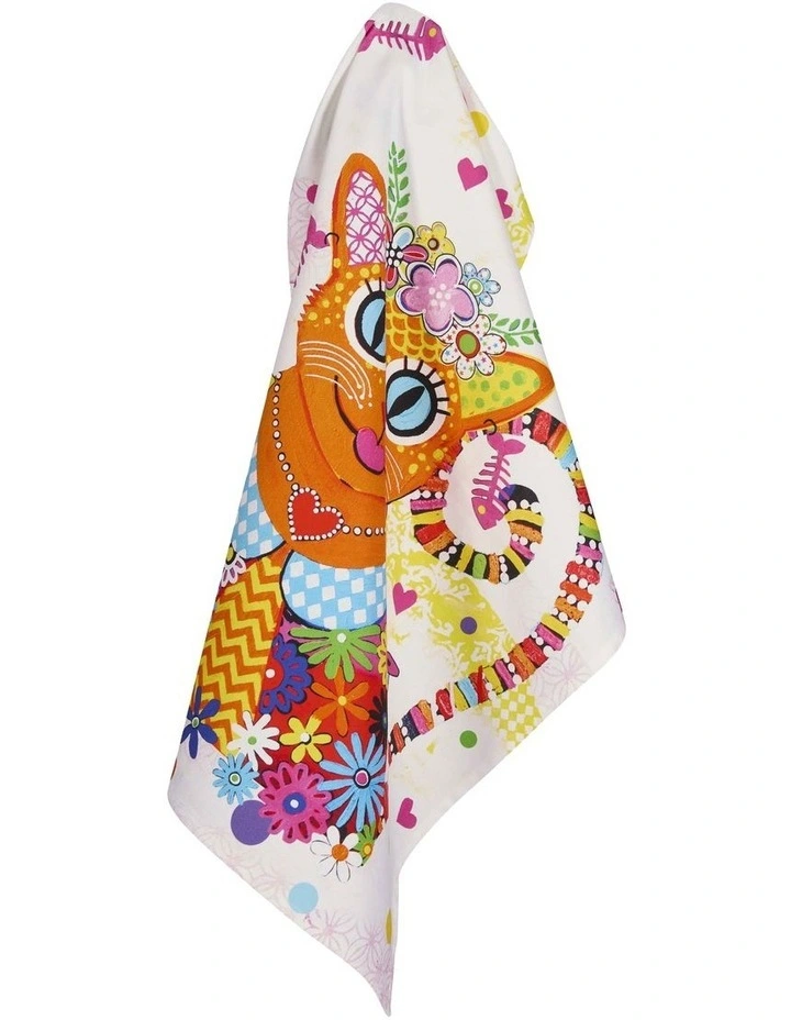 Donna Sharam Kaleidoscope Tea Towel Ginger 50x70cm in Multi image 2