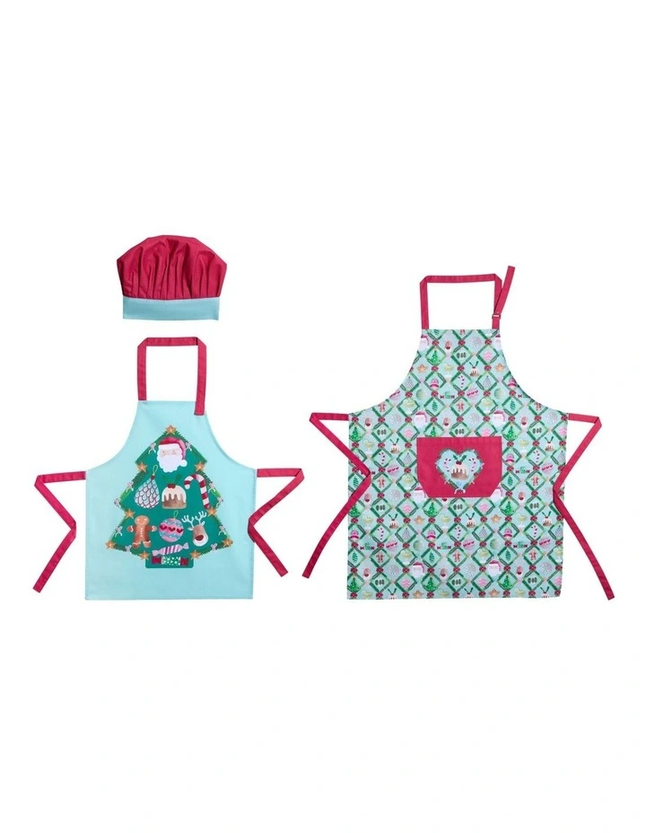 Tis The Season Santa & Me Apron Set Of 2 in Multi image 1
