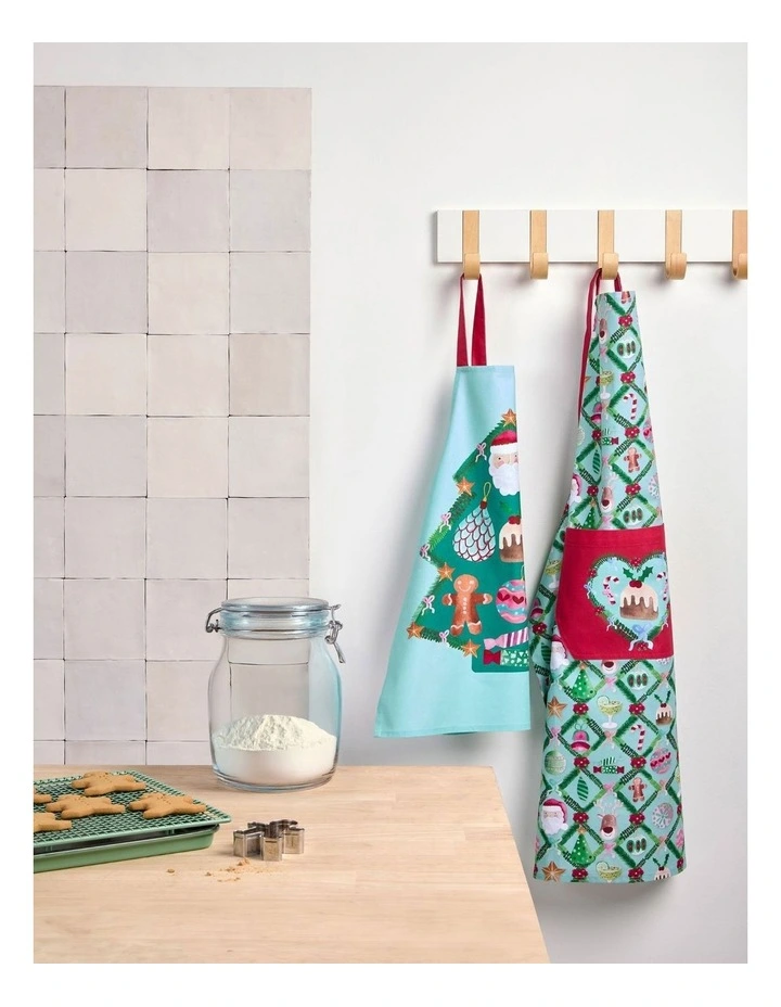 Tis The Season Santa & Me Apron Set Of 2 in Multi image 4