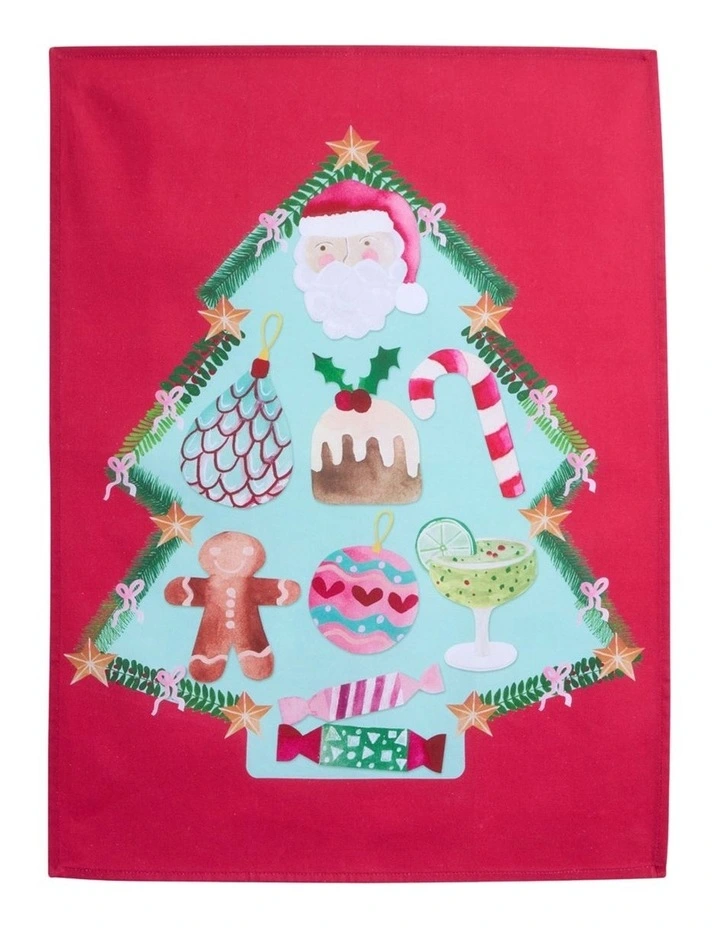 Tis The Season Tea Towel Set of 2 50x70cm in Multi image 3