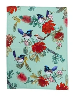 Eloise Short Native Grace Superb Fairy Wren Tea Towel 50x70cm in Multi