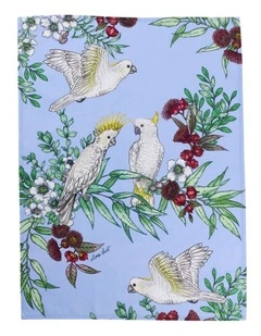 Eloise Short Native Grace Yellow Crested Cockatoo Tea Towel 50x70cm in Multi