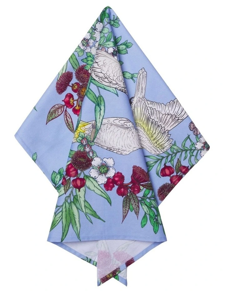 Eloise Short Native Grace Yellow Crested Cockatoo Tea Towel 50x70cm in Multi image 2