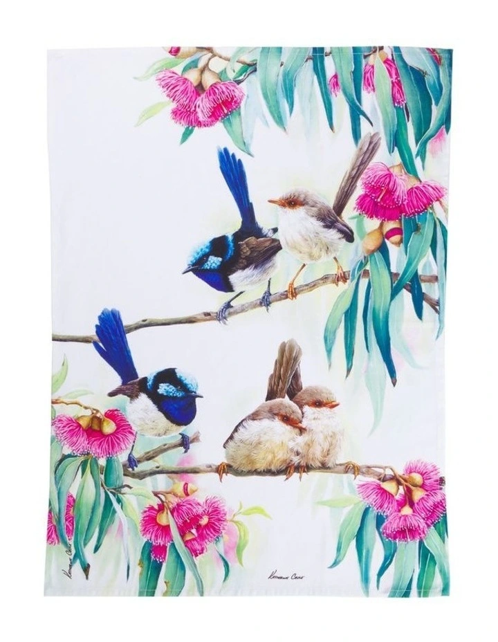 Katherine Castle Song of the South Tea Towel 50x70cm Superb Fairy-wrens image 1