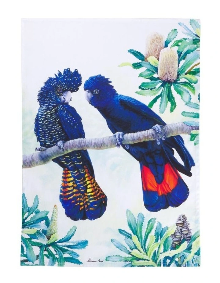 Katherine Castle Song of the South Tea Towel 50x70cm Black Cockatoo image 1