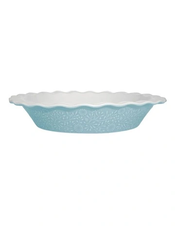 Blooms Fluted Pie Dish 21.5x4cm Gift Boxed in Blue
