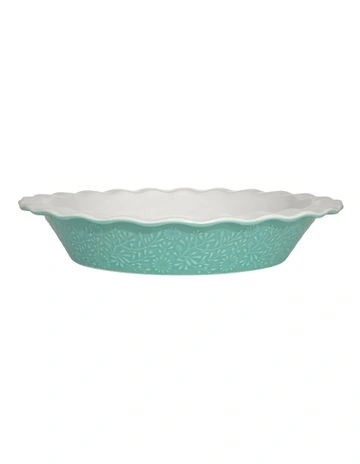 Blooms Fluted Pie Dish 21.5x4cm Gift Boxed in Green