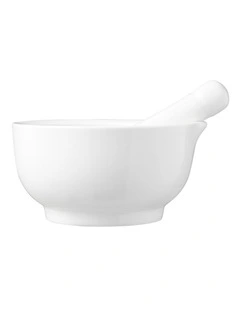 White Basics Mortar And Pestle 12cm Gift Boxed in White