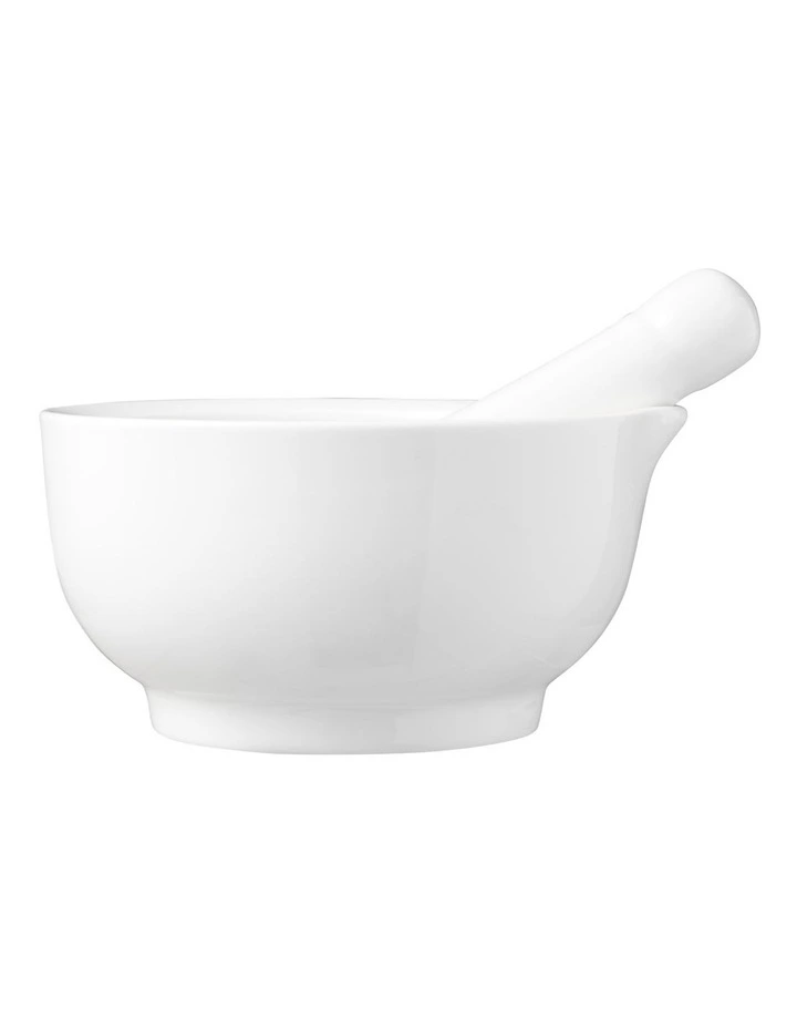 White Basics Mortar And Pestle 12cm Gift Boxed in White image 1