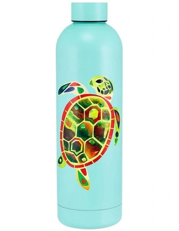 Pete Cromer Ozzie Ocean Double Wall Insulated Bottle 750ml Green Turtle in Turquoise
