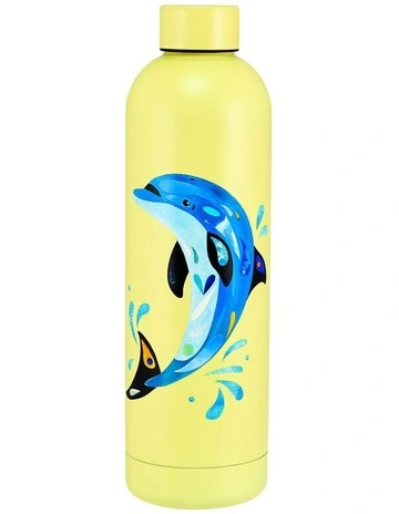 Pete Cromer Ozzie Ocean Double Wall Insulated Bottle 750ml Dolphin in Yellow