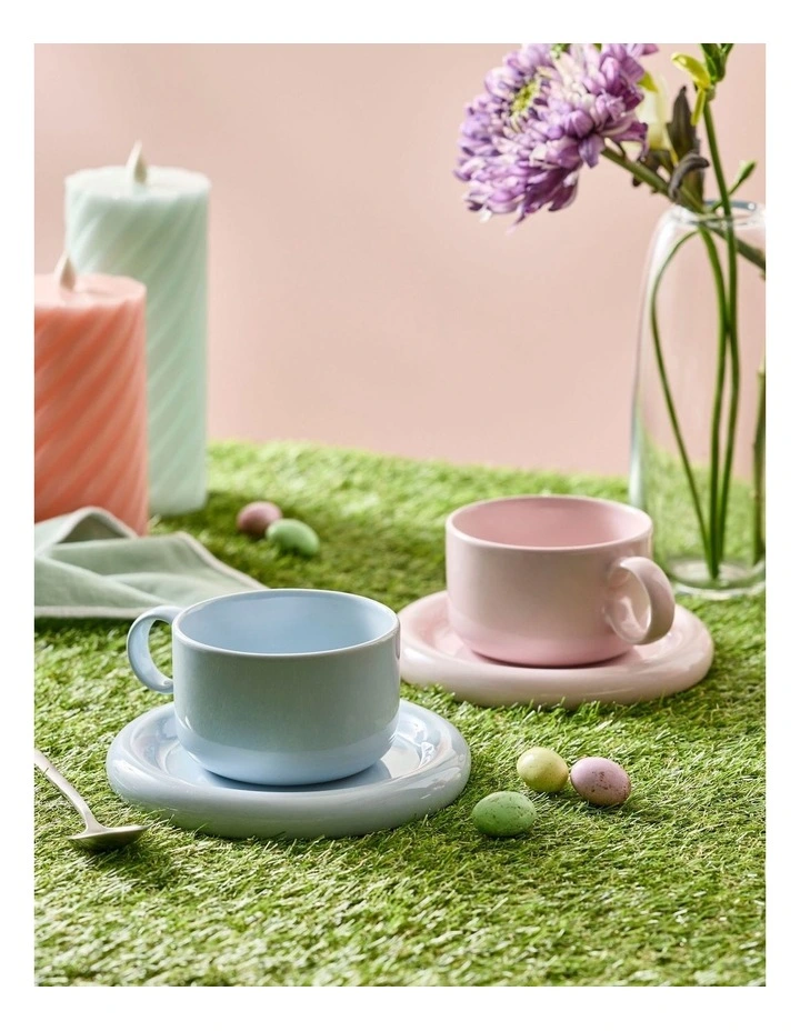 Finn Teacup And Saucer Set of 2 in Sky/Candy Floss image 5
