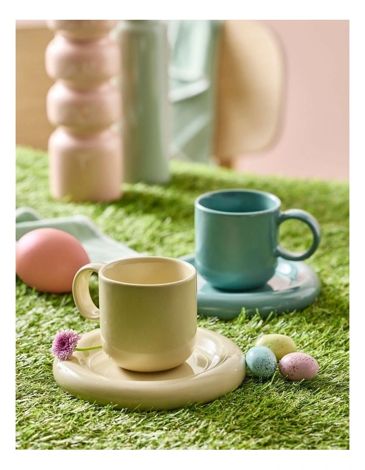 Finn Espresso Cup And Saucer Set Of 2 in Multi image 5