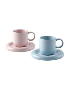 Finn Espresso Cup And Saucer Set Of 2 in Multi