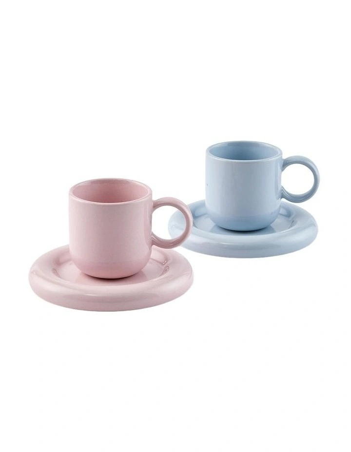 Finn Espresso Cup And Saucer Set Of 2 in Multi image 2