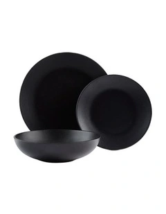 Riley Dinner Set 12 Pieces in Black