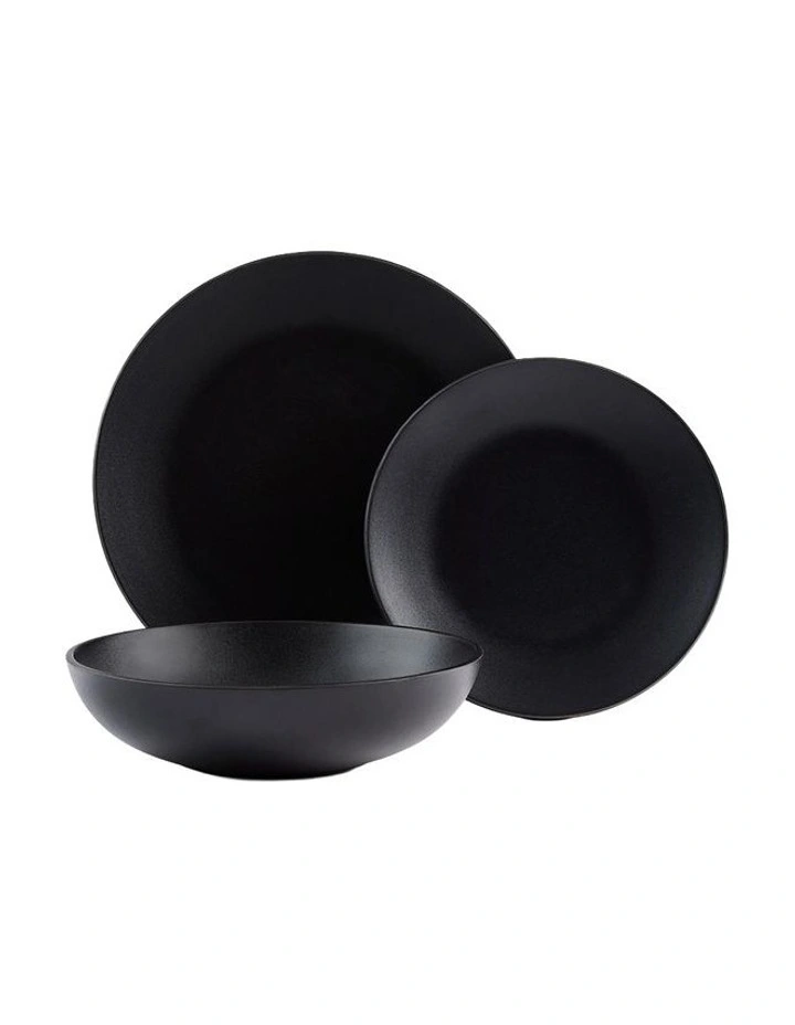 Riley Dinner Set 12 Pieces in Black image 1