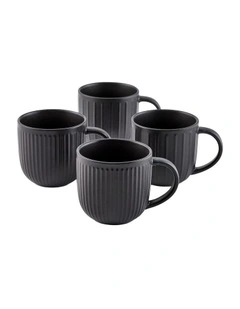 Barista Blake Mug Set 4 Piece 390ml in Charcoal