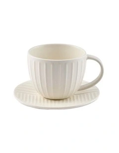 Barista Blake Teacup & Saucer Set 4 Piece 350ml in Snow