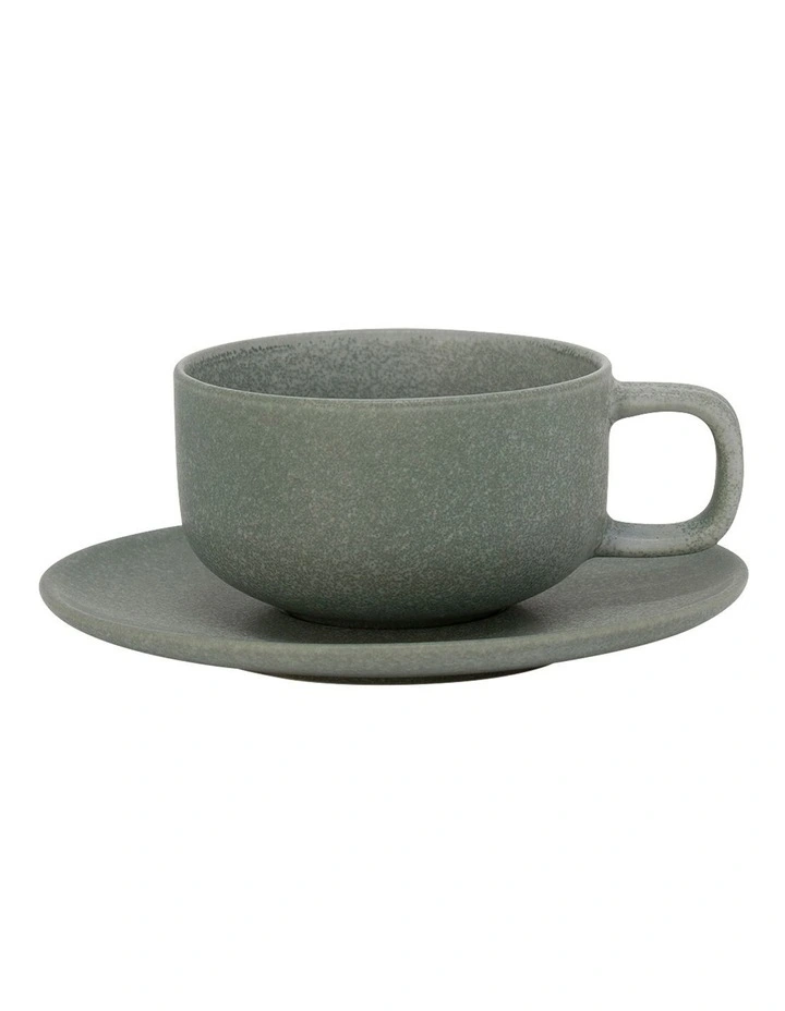 Hue Teacup & Saucer Set Of 6 in Leaf image 1