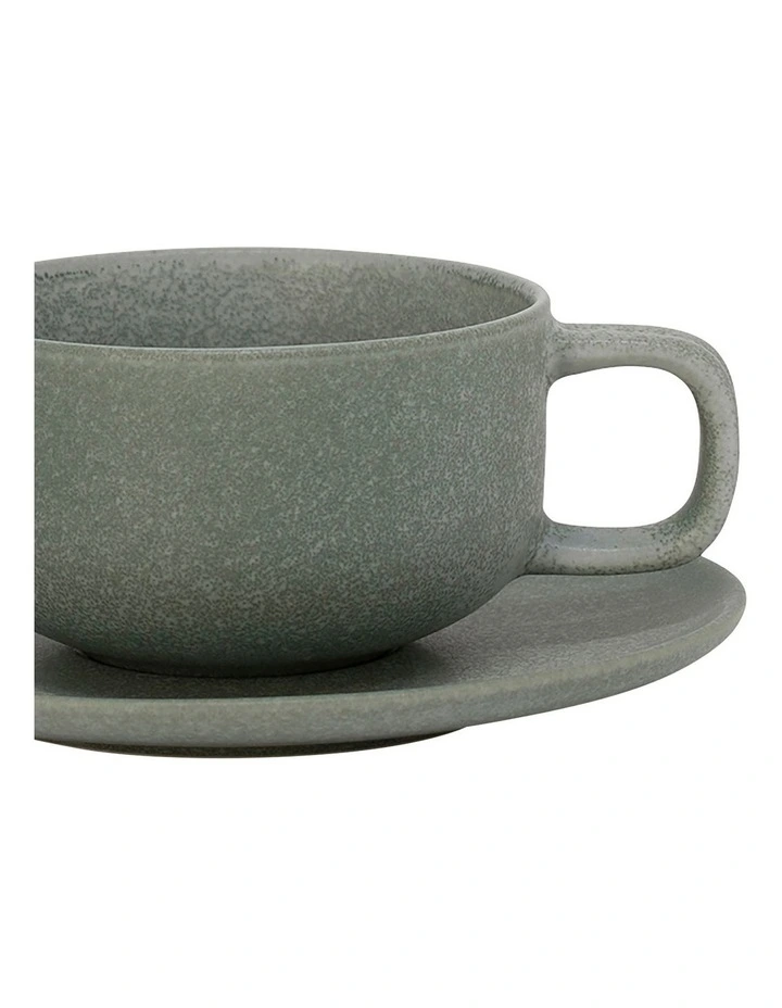 Hue Teacup & Saucer Set Of 6 in Leaf image 2
