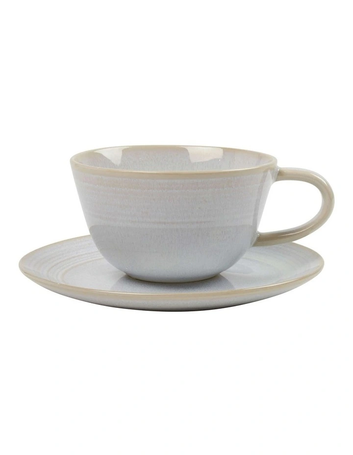 Cecile Teacup & Saucer 250ml in Natural image 1
