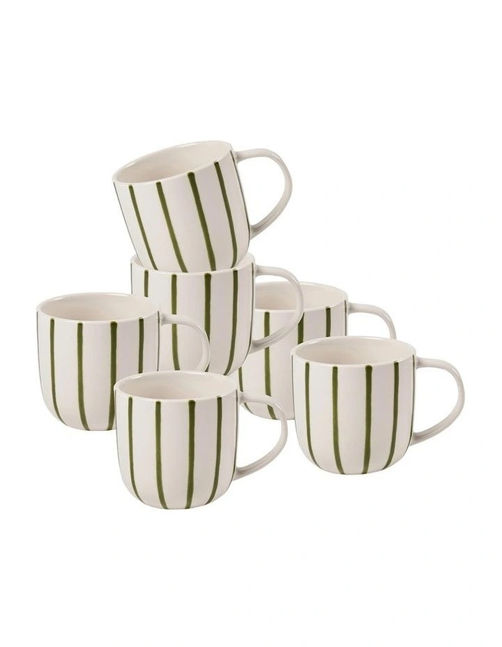 Anja Mug 450ml in Olive Stripe image 2