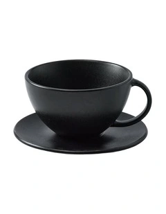 Riley Teacup & Saucer Set 360ml 2 Pieces in Black