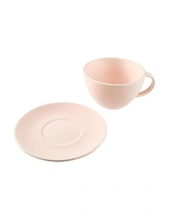 Riley Teacup & Saucer Set 360ml 2 Pieces in Rose Dust