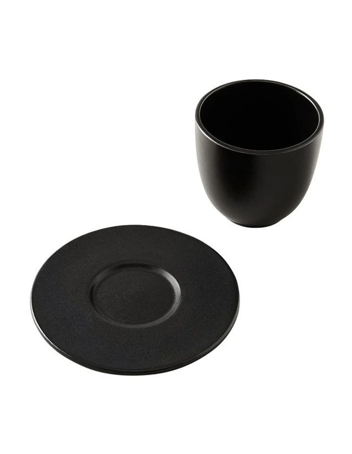 Riley Espresso Cup & Saucer Set 160ml 2 Pieces in Black image 2