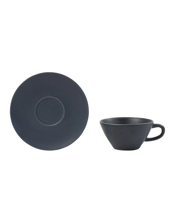 Salt&Pepper Frame Teacup And Saucer 220ml/15cm In Black MYER