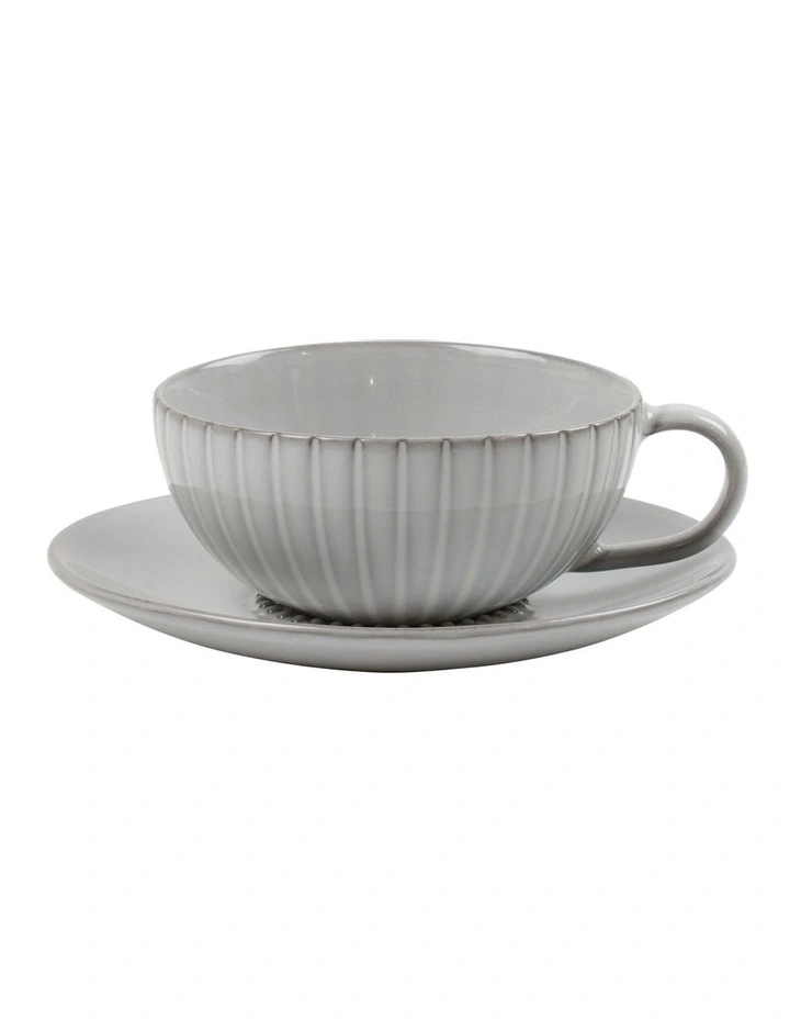 Salt&Pepper Hostess Teacup and Saucer 250ml/15cm in Blanche MYER