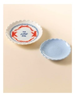 Wonderland Petit Arc Trinket Dish Set Of 2 in Blue