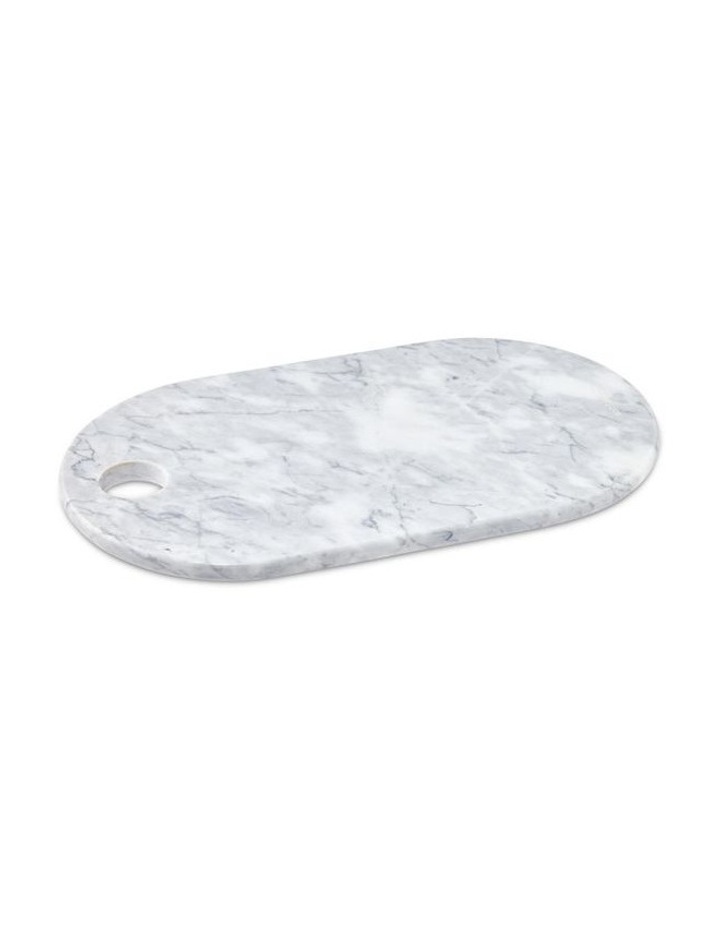 Riley Oval Marble Platter 22 x 38cm in White image 1