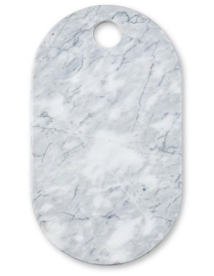 Riley Oval Marble Platter 22 x 38cm in White image 2