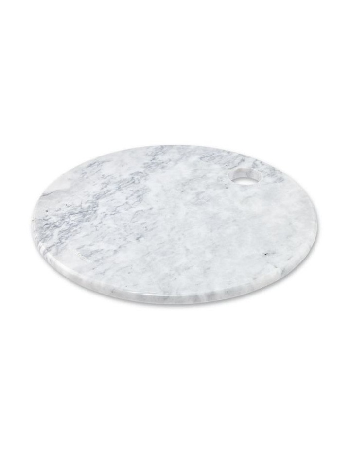 Riley Round Marble Platter 33cm in White image 1