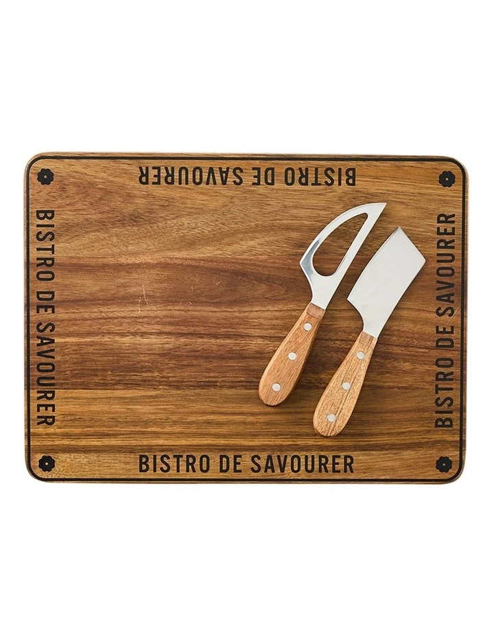 Bistro Board With Knife Set in Brown image 1