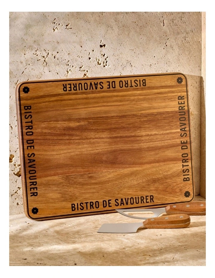 Bistro Board With Knife Set in Brown image 3