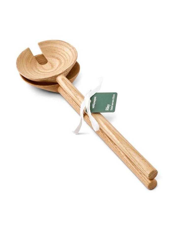 Riley Salad Server Set 2 Pieces in Ash Wood image 1