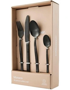 Monaco Cutlery Set of 16 Piece in Black