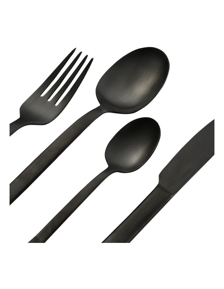 Monaco Cutlery Set of 16 Piece in Black image 3