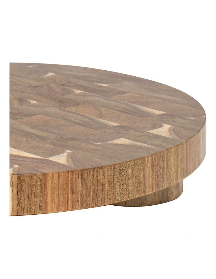 Industry Endgrain Block Round Chopping Board in Natural image 2