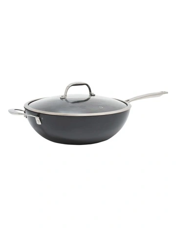 Re-Lite Wok With Glass Lid 5L 30cm in Black