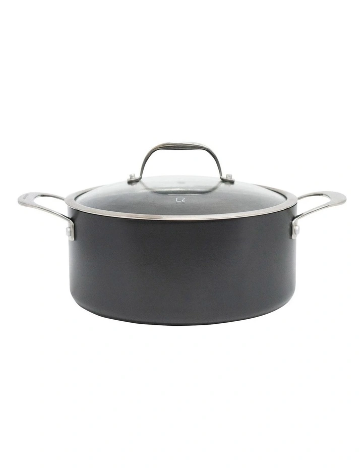 Re-Lite Casserole With Glass Lid 4.8 L/24 Cm in Black image 1