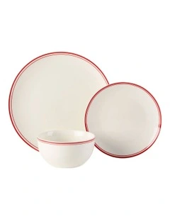 Archie Dinner Set 12 Pieces in Red