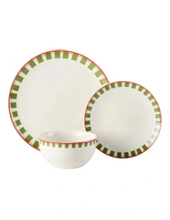 Winnie Dinner Set 12 Pieces in Red/Green